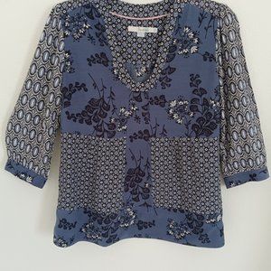 Boden 3/4 length sleeve scoup neck blouse, Size 6